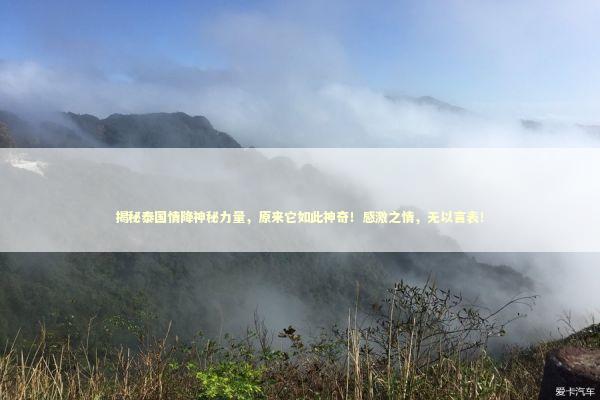 揭秘泰国情降神秘力量，原来它如此神奇！感激之情，无以言表！