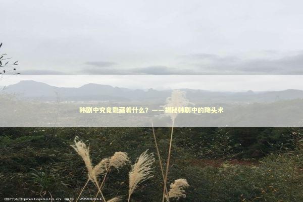 韩剧中究竟隐藏着什么？——揭秘韩剧中的降头术