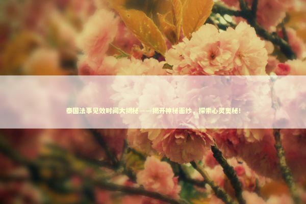泰国法事见效时间大揭秘——揭开神秘面纱，探索心灵奥秘！