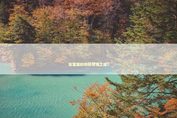 巨蟹座的挽回爱情之道？